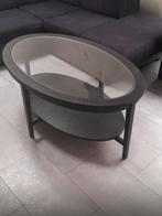 Mooie stevige salontafel te koop / ovaal/ glazen, 100 tot 150 cm, Zo goed als nieuw, Minder dan 50 cm, Ovaal