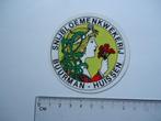 sticker oud HUISSEN kwekerij Buurman bloem snijbloemen retro, Verzenden, Zo goed als nieuw, Bedrijf of Vereniging