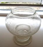 Glazen windlicht/vaas. Craquelé glas. Waxine/Ledtheelichtje, Ophalen of Verzenden