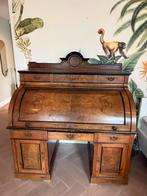Wortelnoten cilinderbureau antiek, Huis en Inrichting, Ophalen, Antiek wortelnoten cilinderbureau