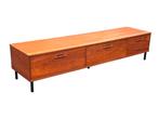 Vintage Xl Lowboard Dressoir Tv Audio Meubel Jaren 60, Vintage, Zo goed als nieuw, 25 tot 50 cm, Vintage