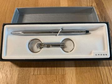 Cross balpen verzilverd in originele box & keychain + certif beschikbaar voor biedingen