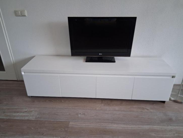 Wit tv meubel, Huis en Inrichting, Kasten | Televisiemeubels, Zo goed als nieuw, Minder dan 100 cm, 150 tot 200 cm, 25 tot 50 cm
