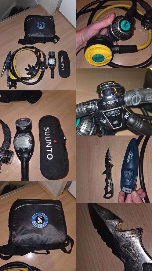 Ademautomaten set met duikcomputer en mes!, Watersport en Boten, Duiken, Duikcomputer, Ophalen