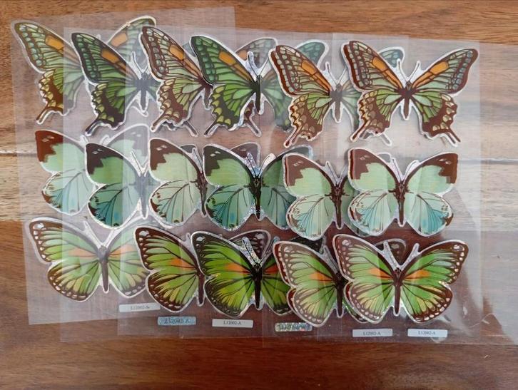 Veel Grote Vlinderstickers, Hobby en Vrije tijd, Kaarten | Zelf maken, Zo goed als nieuw, Overige typen, Natuur, Ophalen of Verzenden