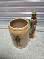 Vintage Bierpul met Jager en Figuur, Antiek en Kunst, Antiek | Keramiek en Aardewerk, Ophalen of Verzenden