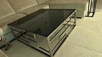 Salon Tafel Glas met design Chrome poot beschikbaar voor biedingen