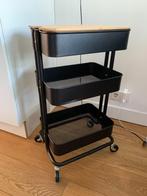 Ikea Raskog trolley with detachable Norrava wooden top / lid, Ophalen, Zo goed als nieuw