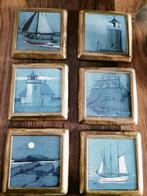 Vintage Onderzetters met Scheepsmotieven (6 stuks), Huis en Inrichting, Ophalen of Verzenden, Gebruikt, Overig