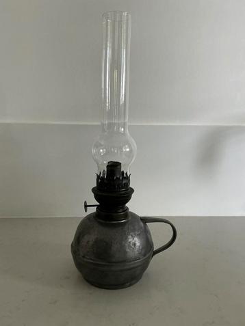 “ tinnen” olielamp 100% gaaf/geeft sfeervol licht hg41 Ø15cm beschikbaar voor biedingen
