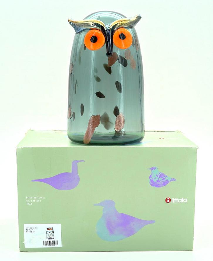 Mondgeblazen glazen ransuil uit de Birds by Toikka-collectie, Antiek en Kunst, Kunst | Designobjecten, Ophalen