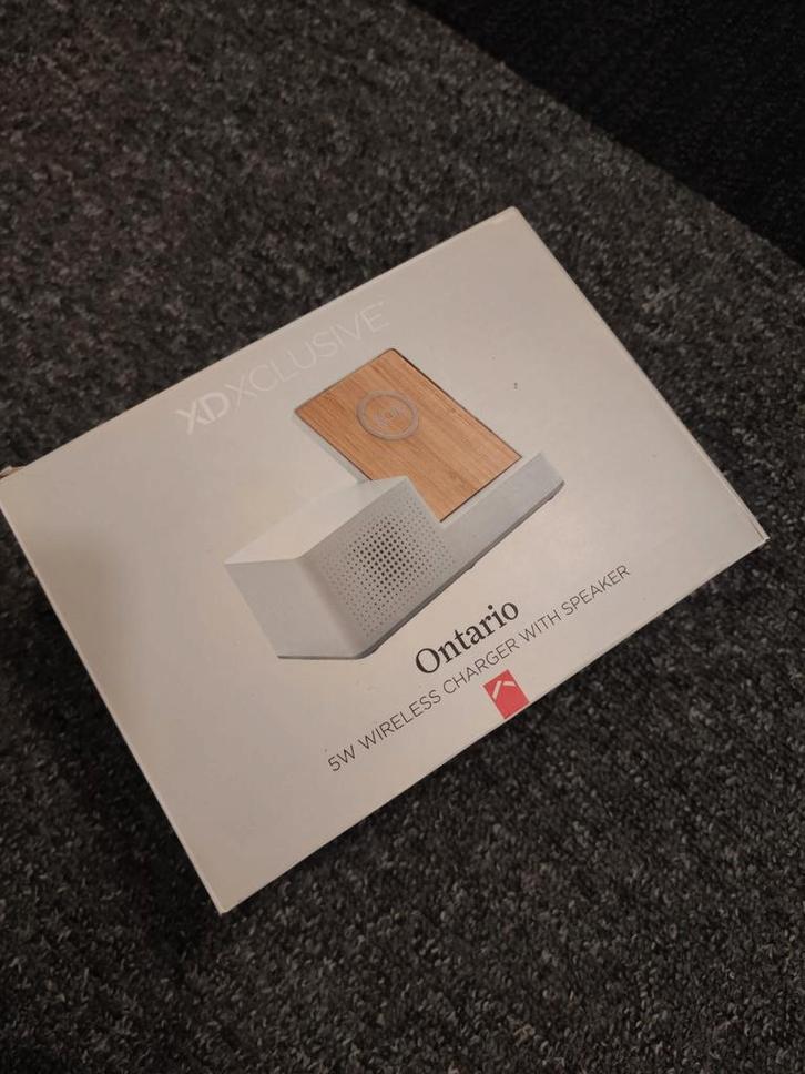 Ontario 5W Draadloze Oplader met Speaker - Nieuw!, Audio, Tv en Foto, Opladers, Nieuw, Ophalen of Verzenden