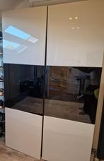 Ikea Besta Kast 6 blokken mooie taupe en zwarte glas deuren, ., 100 tot 150 cm, Ophalen of Verzenden, Zo goed als nieuw