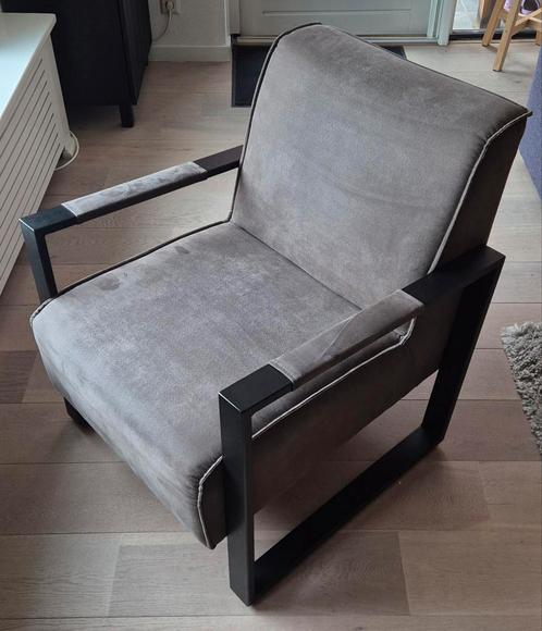 Fauteuil Antraciet, Huis en Inrichting, Fauteuils, Zo goed als nieuw, Metaal, Stof, 50 tot 75 cm, 75 tot 100 cm, Ophalen