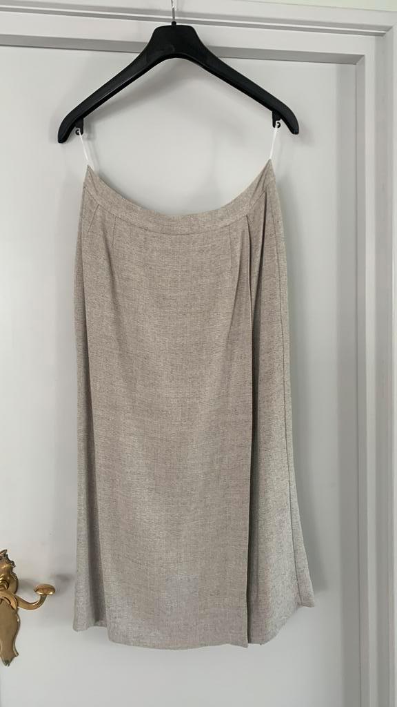 Vintage zgan Clarisse Rok met split maat 42 Gevoerd jaren 70, Kleding | Dames, Rokken, Zo goed als nieuw, Maat 42/44 (L), Bruin