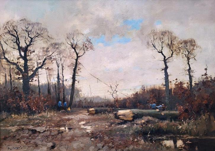 A.J. Zwart, 60x80cm doekmaat, incl. prachtige lijst, 850,-, Antiek en Kunst, Kunst | Schilderijen | Klassiek, Ophalen