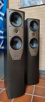 Mission M74 Vloerzuilen - Mocca Zwart., Zo goed als nieuw, 60 tot 120 watt, Front, Rear of Stereo speakers, Ophalen