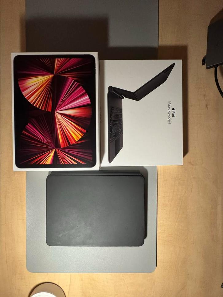 iPad Pro 11" M2 (3rd Gen.) 128GB + Magic Keyboard COMPLETE!, Computers en Software, Apple iPads, Zo goed als nieuw, Apple iPad Pro