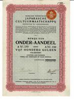 Japarasche Cultuurmaatschappij - 's-Gravenhage 1939 - ƒ 500, 1920 tot 1950, Aandeel, Verzenden