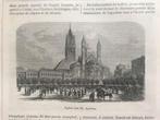 Drie oude gravures 1842, o.a. église des apôtres á Cologne., Ophalen of Verzenden