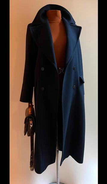 Wol mix lange mantel Zara donker blauw maat M beschikbaar voor biedingen