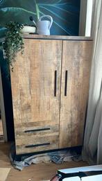 Houten kast met zwarte accenten, Ophalen, Kunststof, 50 tot 100 cm, Zo goed als nieuw