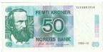 Noorwegen, 50 Kronen, 1989, p42, Postzegels en Munten, Bankbiljetten | Europa | Niet-Eurobiljetten, Los biljet, Overige landen