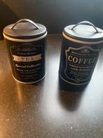 Zwarte Voorraadpotten Thee & Koffie - Set van 2, Ophalen, Gebruikt