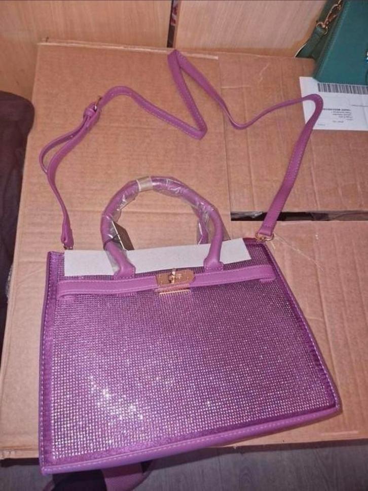 Yehwang Tas - Slot met Strass Paars, Sieraden, Tassen en Uiterlijk, Tassen | Damestassen, Nieuw, Handtas, Paars, Ophalen of Verzenden