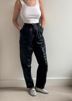 Vintage zwarte leren broek mt 36 -38. ZGAN!, Zwart, Ophalen of Verzenden, Zo goed als nieuw, Vintage