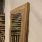 Spiegel (facet) - teakhouten lijst - 180 x 80 cm - TTM Wonen, Huis en Inrichting, Woonaccessoires | Spiegels, TTM Wonen, Meubels – (Perzische) Tapijten en Woonaccessoires