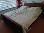 2-persoonsbed met Pullman matrassen (90x210), Huis en Inrichting, Ophalen, Gebruikt, 90 cm, Bruin