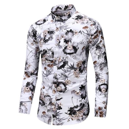 Wit overhemd met bloemen (heren mannen shirt), Kleding | Heren, Overhemden, Nieuw, Wit, Verzenden