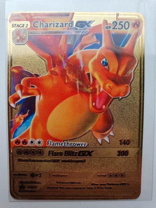 Charizard GX Black star promo Pokemon metalen kaart goud, Hobby en Vrije tijd, Verzamelkaartspellen | Pokémon, Nieuw, Losse kaart