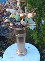 Goudkleurige vaas met kunstboeket, Ophalen, Gebruikt