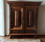 Houten Kast - Prachtige Antieke Deken Kast, 150 tot 200 cm, 25 tot 50 cm, Antiek, Ophalen