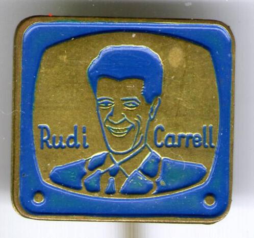 Rudi Carrell showmaster blauw op koper speldje ( R_078 ), Verzamelen, Speldjes, Pins en Buttons, Zo goed als nieuw, Speldje of Pin
