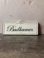 Brocante porseleinen bordje met tekst badkamer, Antiek en Kunst, Ophalen of Verzenden