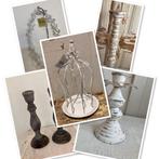 Brocante houten en metalen kandelaars / nieuw, Ophalen of Verzenden