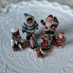 7x Vintage kerstdorp Kerst beeldjes figuren Set, Verzamelen, Beelden en Beeldjes, Ophalen of Verzenden, Gebruikt