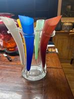 Kleurrijke Vaas met Zes Houders - Uniek Design Glaswerk, Antiek en Kunst, Ophalen of Verzenden