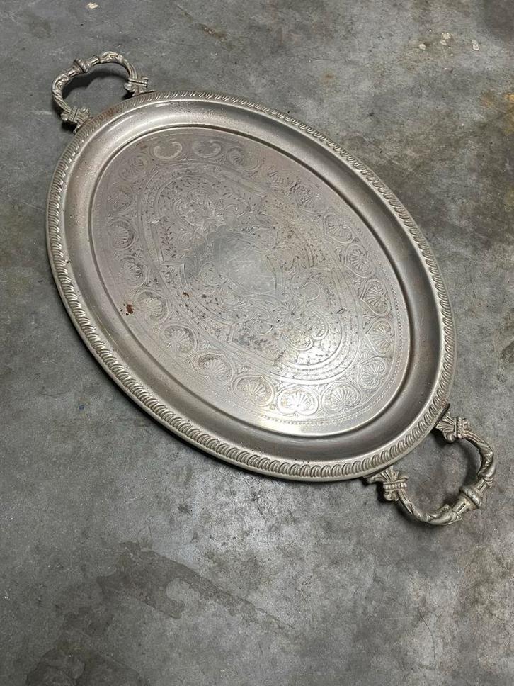 Verzilverd Dienblad met Handvatten, Antiek en Kunst, Antiek | Schalen, Ophalen