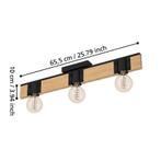 Eglo BAILRIGG plafondlamp, 3-lamps hout staal industrieel, Ophalen of Verzenden, Zo goed als nieuw, Hout, Eglo