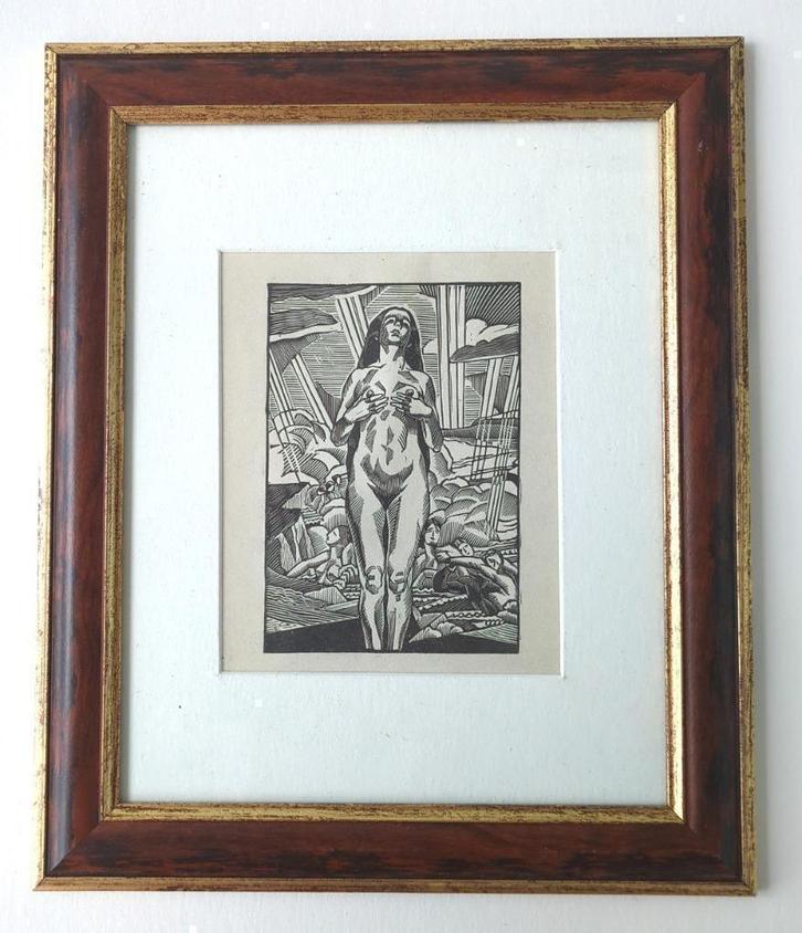 Clement Serveau (1886-1972) Houtgravure IV, Antiek en Kunst, Kunst | Etsen en Gravures, Ophalen of Verzenden