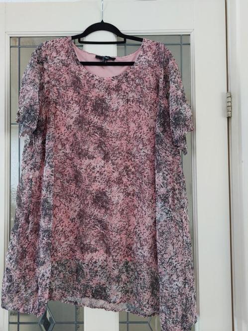Zgan roze/grijze top van X-Two, maat 50, Kleding | Dames, Grote Maten, Zo goed als nieuw, Shirt of Top, Roze, Ophalen of Verzenden