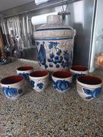 Rumtopf met 6 bekers - Aardewerk, Huis en Inrichting, Keuken | Servies, Overige typen, Ophalen of Verzenden, Zo goed als nieuw
