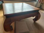Opiumtafel, salontafel, antiek, teakhout 80x80, Huis en Inrichting, Ophalen, Gebruikt, 50 tot 100 cm, 50 tot 100 cm
