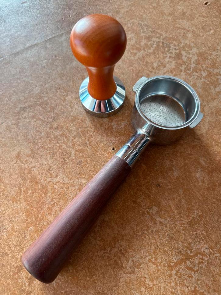 51mm Naked Espresso Portafilter & Tamper Set, Huis en Inrichting, Keuken | Keukenbenodigdheden, Zo goed als nieuw, Ophalen of Verzenden