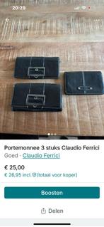 Claudio ferrici schoudertas zwart leer 3 stuks, Ophalen of Verzenden, Gebruikt, Zwart