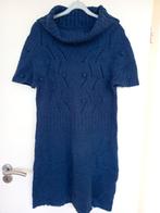 Gebreide tuniek, jurk, lange trui, maat 44-46, korte mouwen, Blauw, Maat 42/44 (L), Ophalen of Verzenden, Gedragen